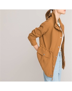 Жакет с воротником-стойкой и кулиской на талии каштановый Laredoute