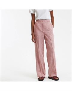 Брюки широкие прямые изо льна и хлопка розовый La redoute collections