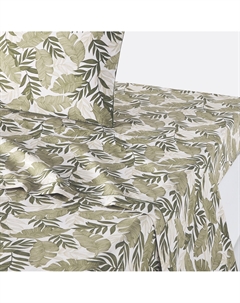 Простыня классическая из хлопковой перкали Palma зеленый Laredoute