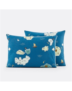 Наволочка из хлопка Trezoro синий Laredoute