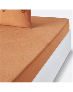 Простыня натяжная из чистого хлопка для высокого матраса Assa каштановый Laredoute