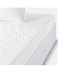 Простыня натяжная из хлопкового сатина с клапаном 30 см белый Laredoute