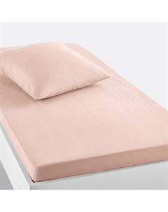 Простыня натяжная из хлопчатобумажной газовой ткани Kumla розовый Laredoute