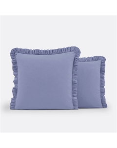 Наволочка детская с рюшами из осветленного хлопка синий Laredoute