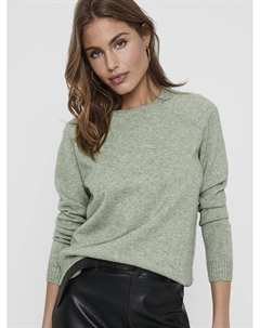 Пуловер с круглым вырезом зеленый Laredoute