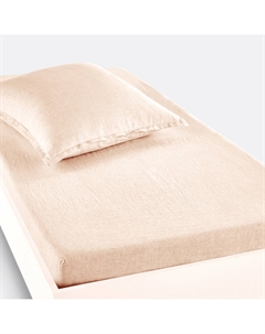 Детская натяжная простыня из стираного льна бортик 30 см Linot розовый La redoute interieurs