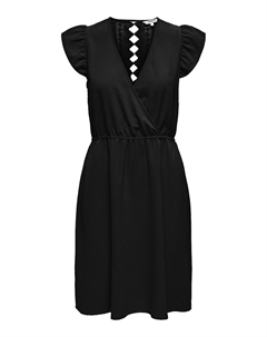 Платье короткое с короткими рукавами черный Only