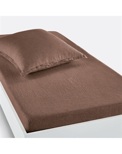 Детская натяжная простыня из стираного льна бортик 30 см Linot каштановый Laredoute