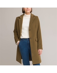 Пальто средней длины с застежкой на пуговицы зеленый Laredoute