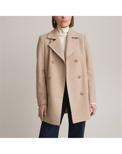 Пальто укороченное застежка на пуговицы бежевый Laredoute