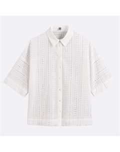 Рубашка объемная из английского шитья белый La redoute collections