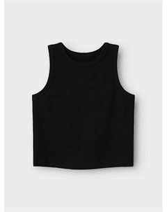 Топ с отделкой в рубчик черный Laredoute