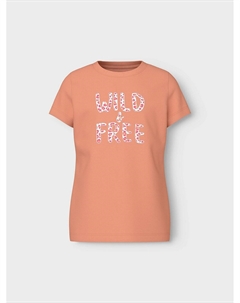 Футболка с принтом-надписью оранжевый Name it