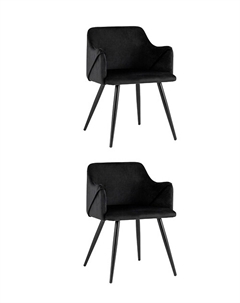 Комплект стульев из мягкого велюра и металла 2 шт черный Laredoute