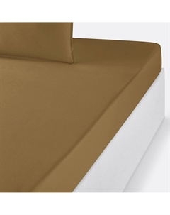 Простыня натяжная детская из хлопковой перкали био желтый Laredoute