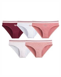 Комплект из 5 трусиков с надписями и леопардовым принтом розовый Laredoute