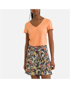Футболка кроп-топ с V-образным вырезом оранжевый Laredoute