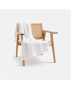 Плед из хлопчатобумажной газовой ткани Kumla белый Laredoute