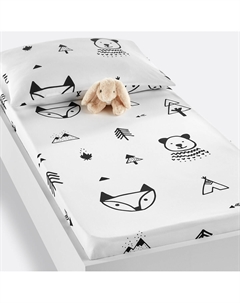 Простыня натяжная детская Forest Camp черный Laredoute