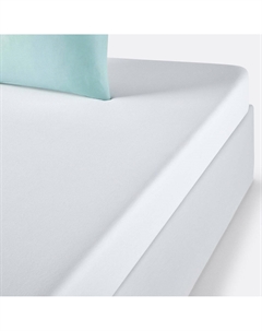 Простыня натяжная однотонная из джерси био Scenario белый Laredoute