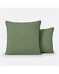 Наволочка из хлопка с вышивкой Merida зеленый Laredoute