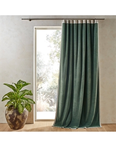 Штора из хлопкового велюра и льна Venita зеленый Am.pm.