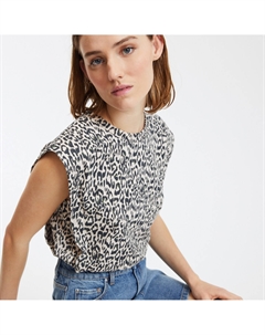Блуза без рукавов с круглым вырезом леопардовый принт другие Laredoute