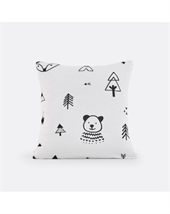 Наволочка с рисунком Forest Camp белый Laredoute