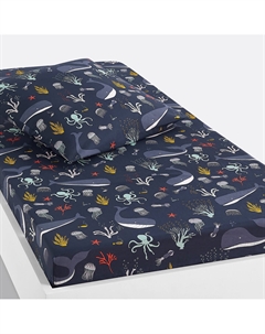 Простыня натяжная детская из 100 хлопка Melvil синий Laredoute