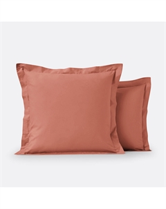 Наволочка однотонная из биохлопка с плоским воланом Scenario розовый La redoute interieurs