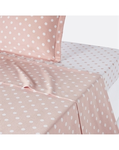 Простыня с рисунком в горошек из фланели Clarisse розовый La redoute interieurs