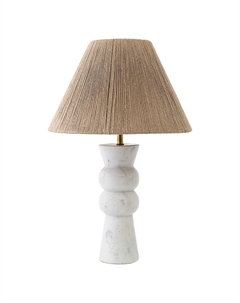 Светильник настольный из сизаля и мрамора белый Laredoute
