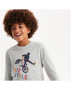 Лонгслив с принтом freestyle серый Laredoute