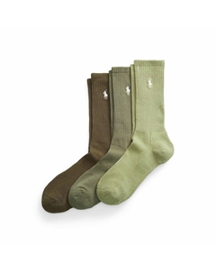 Комплект из трех пар высоких носков зеленый Laredoute