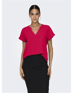 Блузка с V-образным вырезом с короткими рукавами красный Jdy