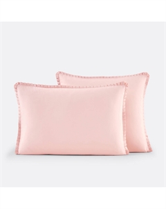 Наволочка из хлопковой перкали воланы с плиссировкой розовый Laredoute