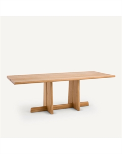 Обеденный стол из шлифованного массива дуба шпонированный Boecy бежевый Am.pm.