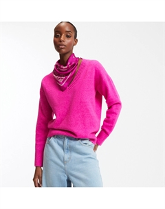 Пуловер с V-образным вырезом розовый La redoute collections