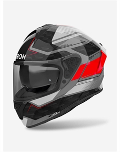 Мотошлем Интеграл SPARK 2 ZENITH Red Gloss, Серый Airoh