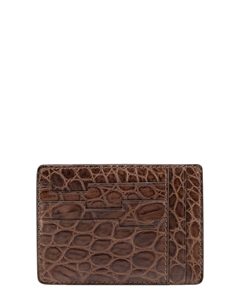 Визитница для карт и визиток из кожи крокодила Bardini