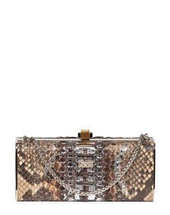 Клатч из кожи питона Como в металлической раме А025 Boa