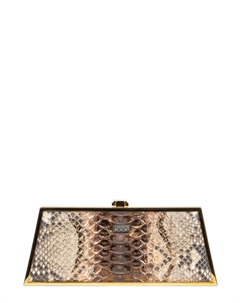Клатч из кожи питона City Cell-3 в металлической раме А013 Boa