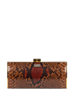 Клатч из кожи питона City Tube в металлической раме А015 Boa