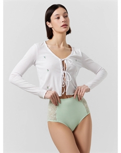 Трусы макси женские зеленые с кружевом Mark formelle