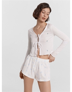 Шорты домашние женские белые с принтом Mark formelle