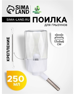 Поилка для грызунов, 250 мл, крепление-пружинка, белая Пижон