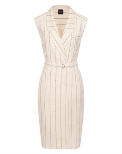 Платье из льна и вискозы Boss