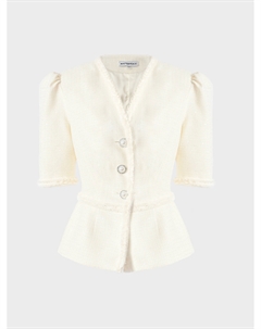 Жакет твидовый приталенный, белый Masterpeace