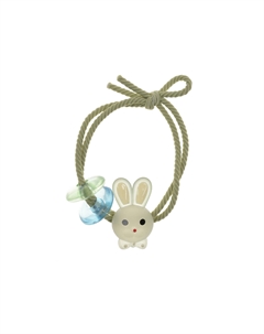 Резинка для волос, зеленая с зайчиком Tais