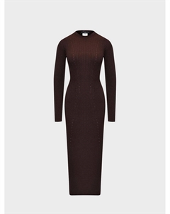 Трикотажное платье миди, коричневое Pietro brunelli